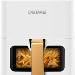 Air Fryer 4.2 QT Oilless Hot AirFryer 1200W Healthy Cooker Small Oven with 7 Presets, Digital LCD Touch Screen, Visual Cooking Window, Non-Stick Basket, Included Recipe (White)