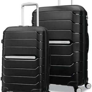 Samsonite Freeform Hardside Expandable Luggage with Spinners, Black, 2PC SET (Carry-on/Large)
