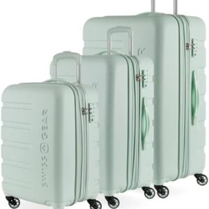 SwissGear 7366 Hardside Expandable Luggage with Spinner Wheels, Clearly Aqua, 3-Piece Set (19/23/27)