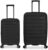 Traveler’s Choice Pagosa Indestructible Hardshell Expandable Spinner Luggage, Black, 2 Piece Set