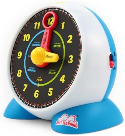 BEST LEARNING Learning Clock – Educational Talking Learn to Tell Time Teaching Light-Up Toy with Quiz and Music Sleep Mode – Toddlers & Kids Ages 3, 4, 5, 6 Years Old Boy and Girl Gift for Birthdays