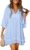 Dokotoo Womens 2024 Summer Ruffle Short Sleeve Sundress V Neck Tunic Dress Casual Loose Flowy Swing Shift Dress Mini Dress