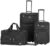 Rockland Vara Softside 3-Piece Upright Luggage Set,Expandable, Black, (20/22/28)